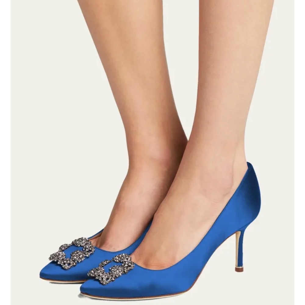 BNIB MANOLO BLANHIK HANGISI BLUE - Picture 1 of 8